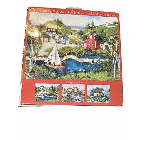 Ceaco Jigsaw Puzzle Linda Nelson Sasha Salutes The Flag 27"x20"  1000 Pieces NEW - Picture 2 of 5